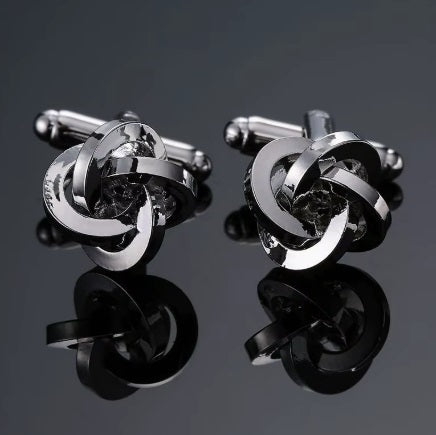 ATTCC-4100-Cufflinks-Silver-Tone Knot